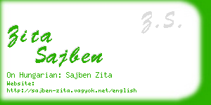 zita sajben business card